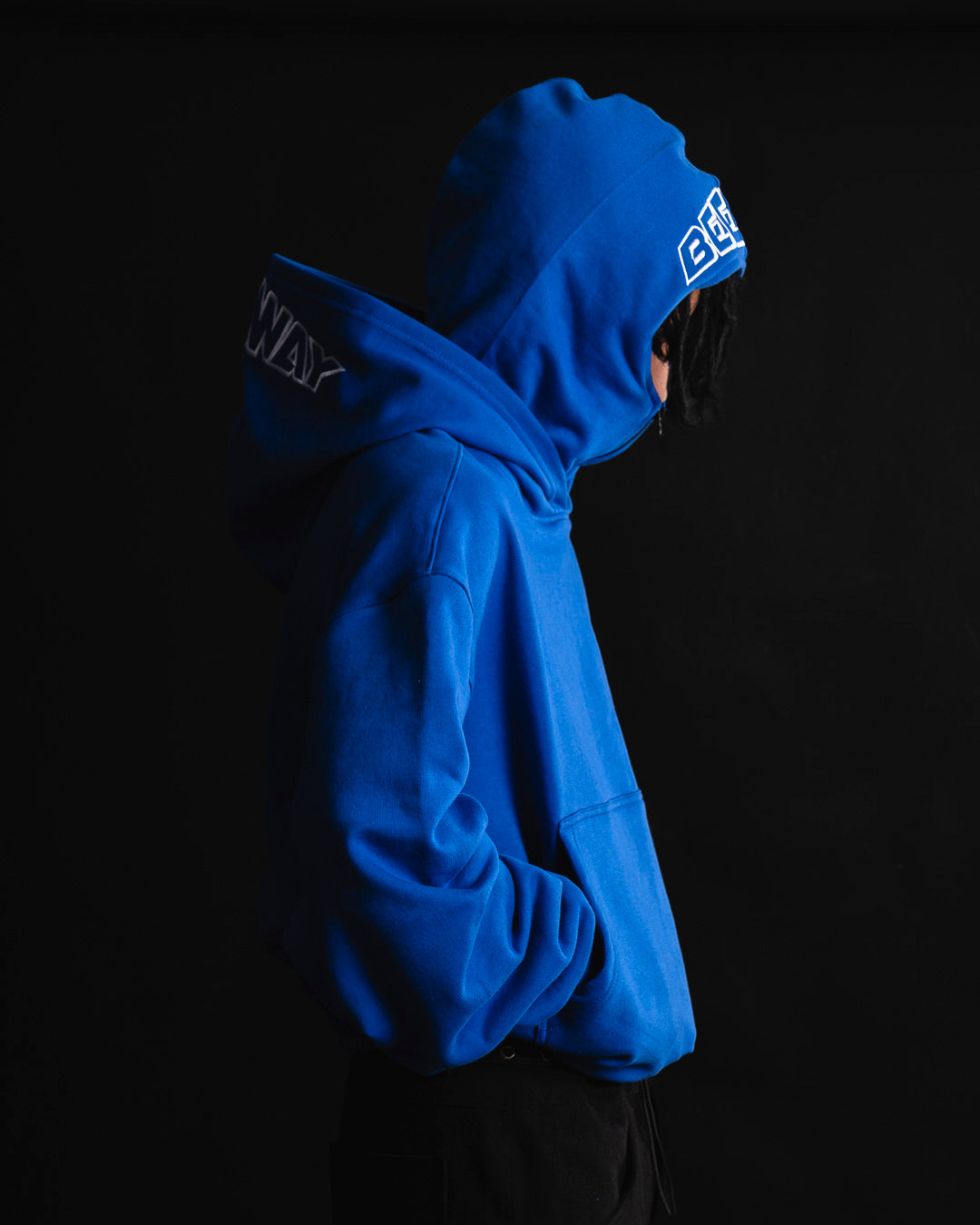HOODIE DOUBLE CAP BLUE (NEW)