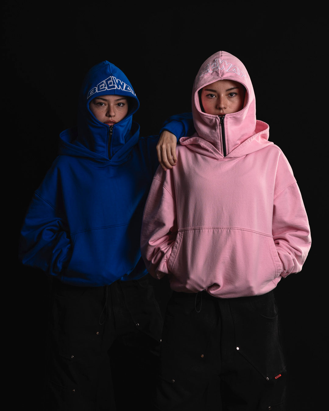 HOODIE DOUBLE CAP ROSA ( NEW)