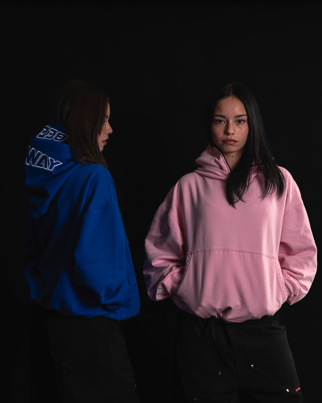 HOODIE DOUBLE CAP ROSA ( NEW)
