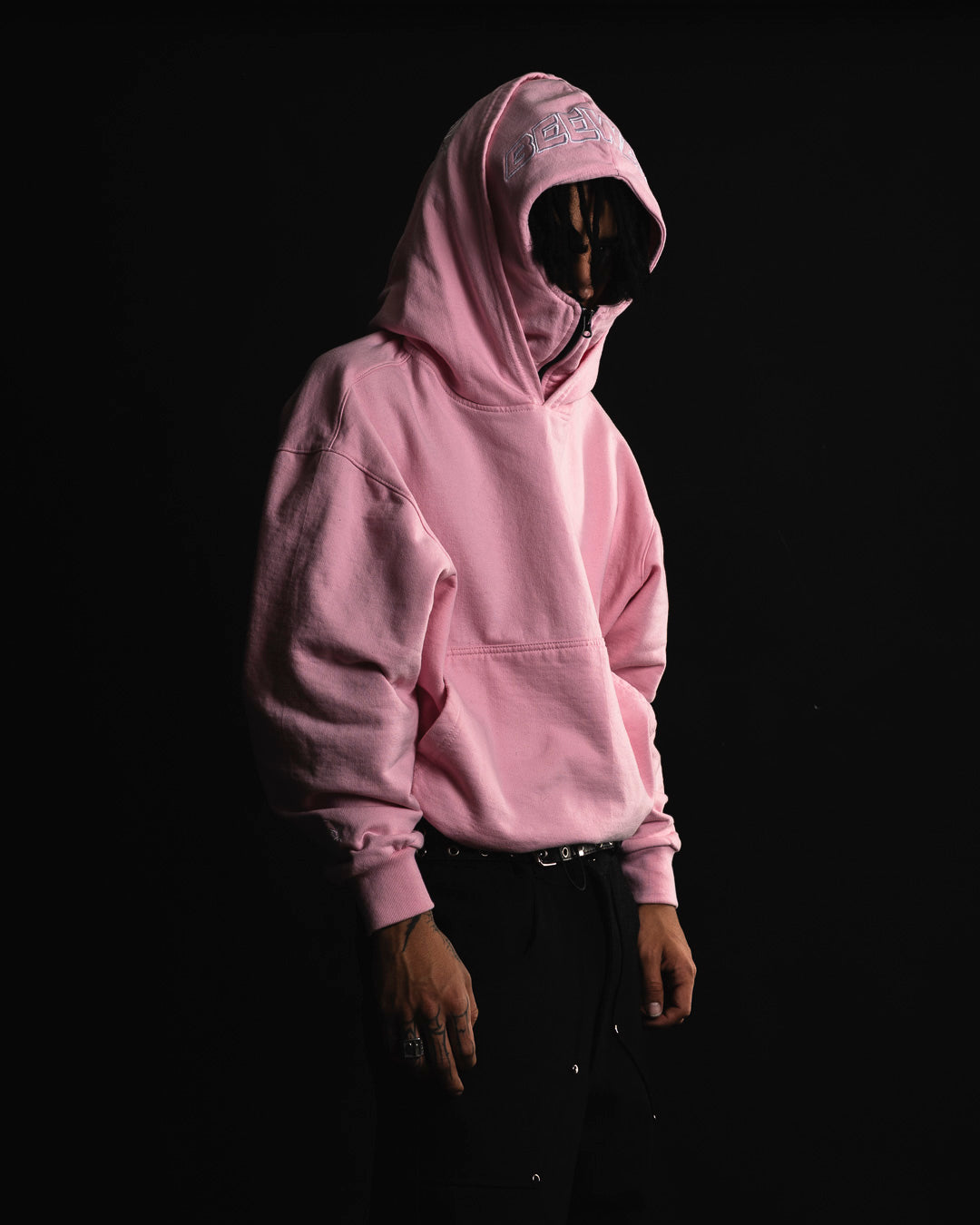 HOODIE DOUBLE CAP ROSA ( NEW)