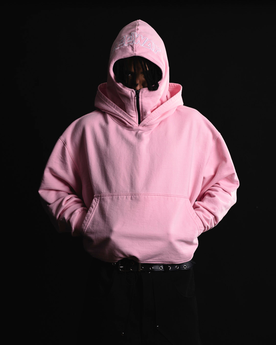 HOODIE DOUBLE CAP ROSA ( NEW)