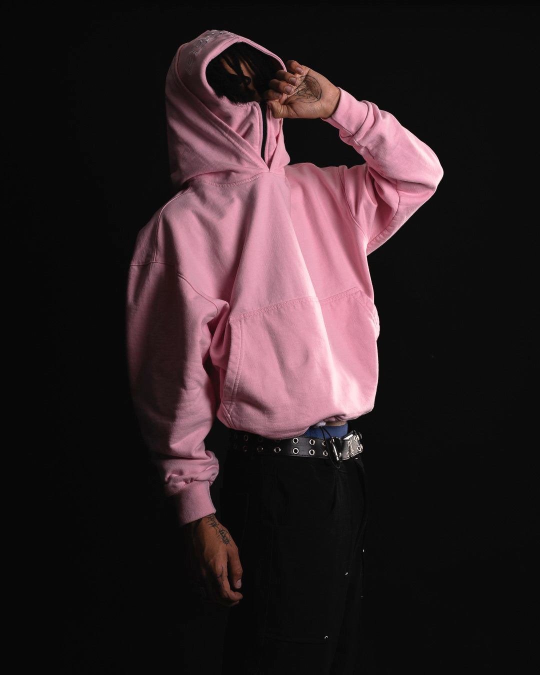 HOODIE DOUBLE CAP ROSA ( NEW)