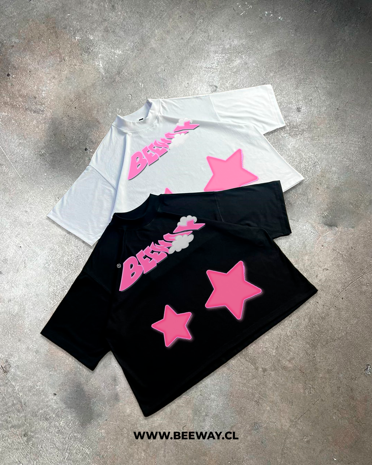 PACK 2 T-SHIRT STAR ( BLACK Y WHITE) - S NEGRA Y S BLANCA