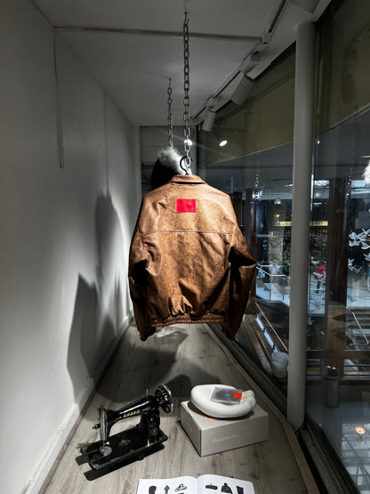 JACKET GAMUZA FIBRA ( CAFÉ ENVEJECIDO)