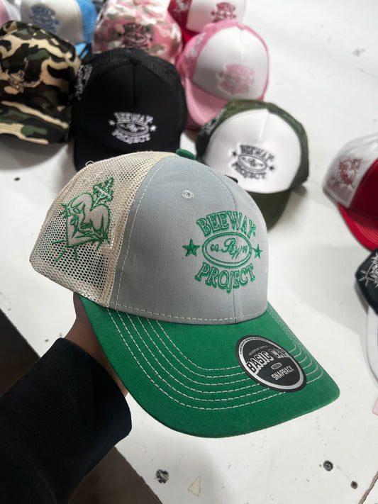 GORRA BEEWAY (VERDE CON CREMA)