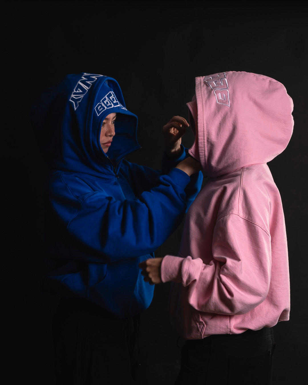 HOODIE DOUBLE CAP ROSA ( NEW)