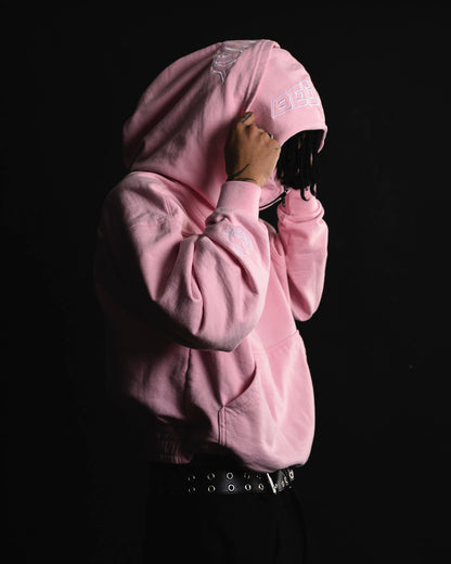 HOODIE DOUBLE CAP ROSA ( NEW)
